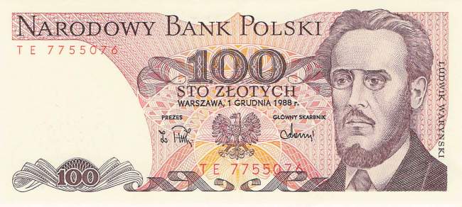 100 Zloty Polen p143e 1988